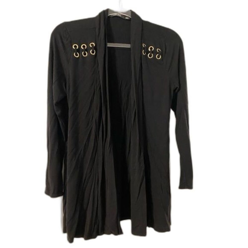 Thin Black Long Open Cardigan Size Small